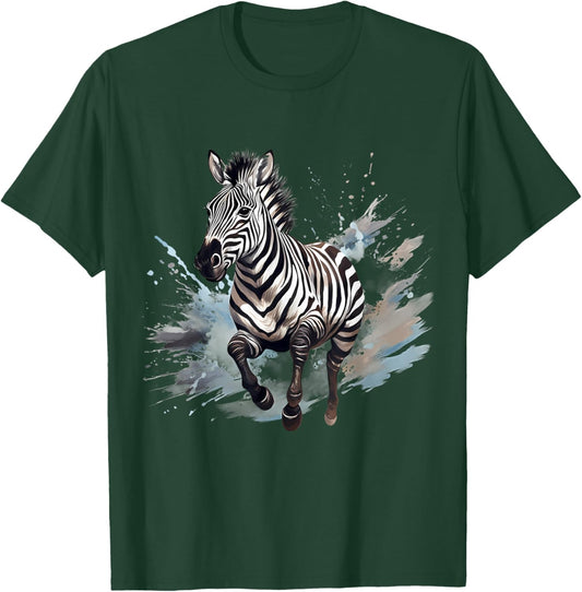 Zebra Splash Animal Art Wildlife Safari Savanna Nature T-Shirt - T-Shirt | Forest