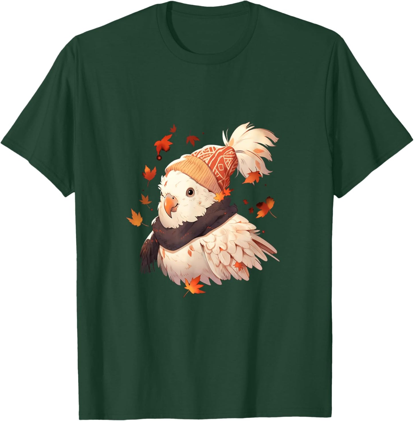 Cockatoo Bird Parrot Autumn Autumn Leaves Thanksgiving T-Shirt - T-Shirt | Forest