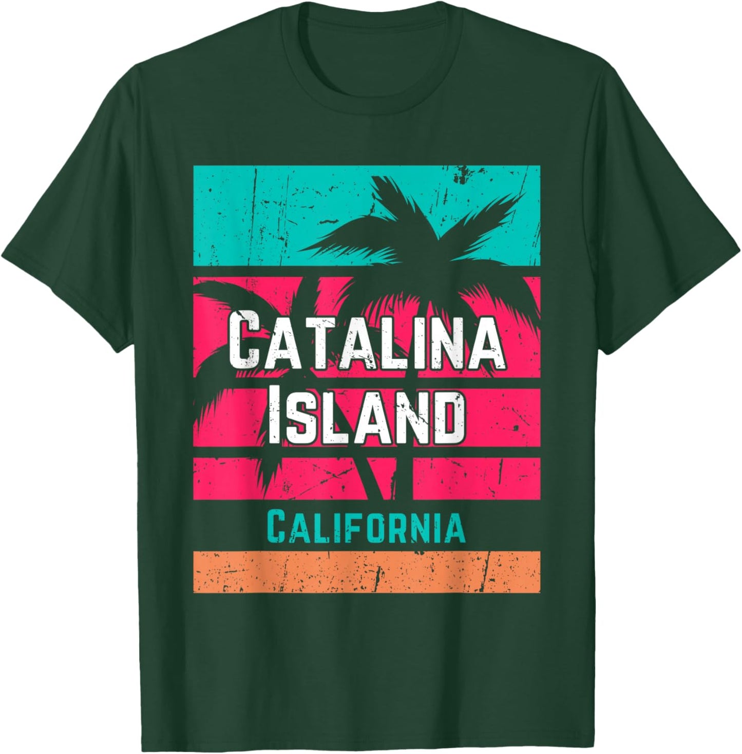 Catalina Island California Vacation Souvenir Surfing Vintage T-Shirt - T-Shirt | Forest