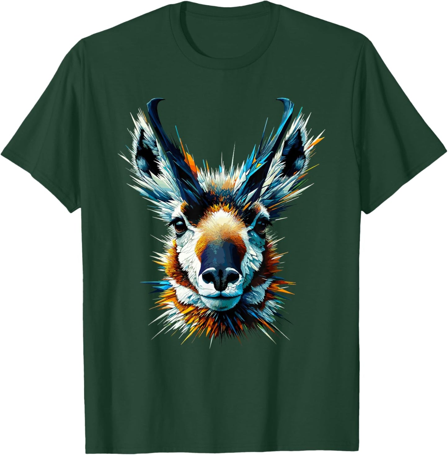 Polygon Art Pronghorn American Antelope Pronghorns T-Shirt - T-Shirt | Forest
