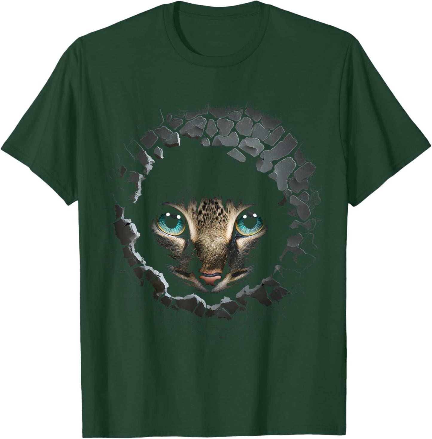 Cat Face Wall Eyes Animal Pet Cat T-Shirt - T-Shirt | Forest