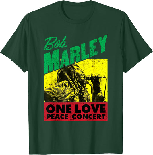 Official Bob Marley One Love Peace Concert T-Shirt - T-Shirt | Forest
