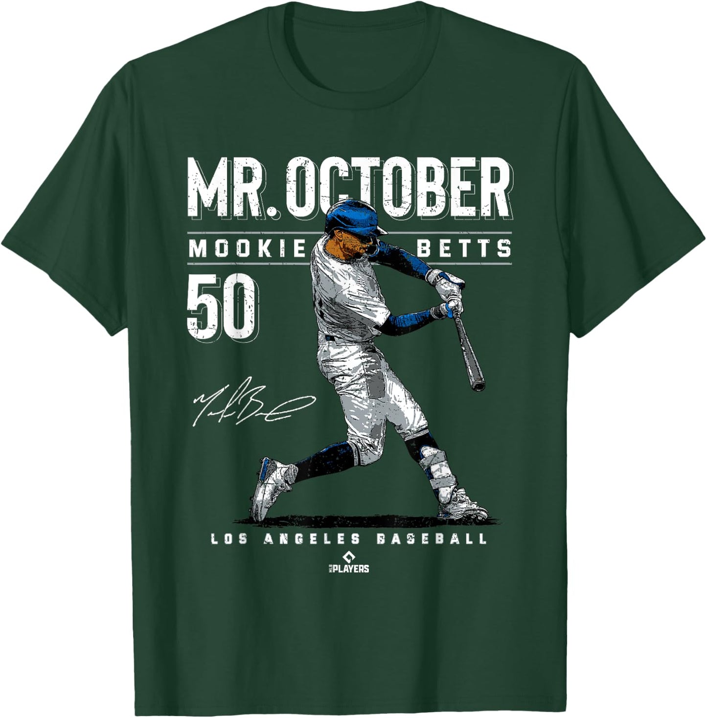 Mr. October Mookie Betts Los Angeles Baseball MLBPA T-Shirt - T-Shirt | Forest