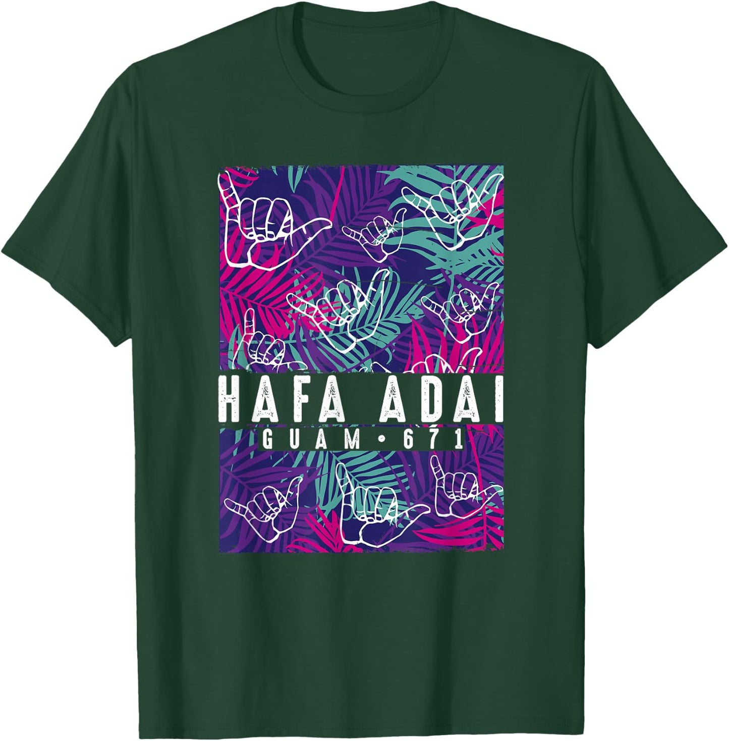 Tropical Palms Hafa Adai Guam Shirt GU t shirt T-Shirt - T-Shirt | Forest