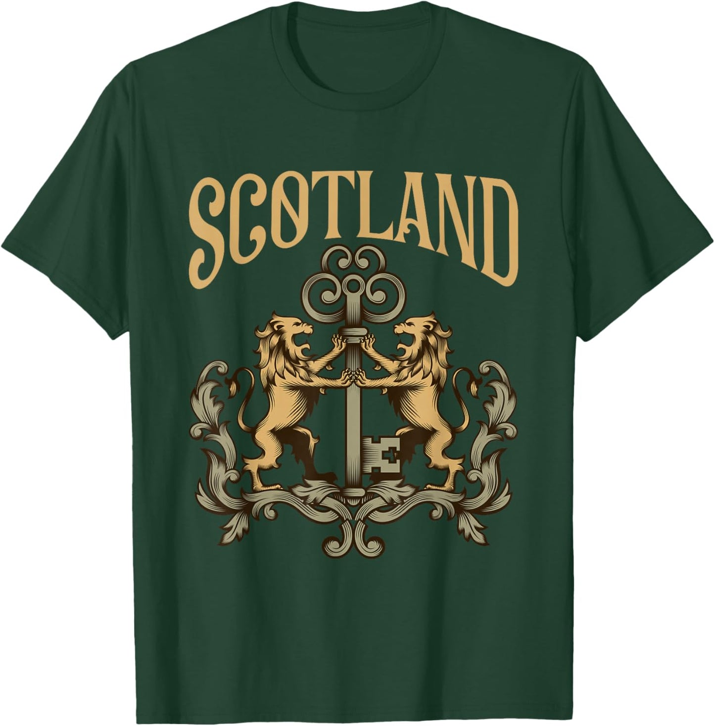 Flag Of Scotland Lion Vintage Heraldry Scottish Pride T-Shirt - T-Shirt | Forest