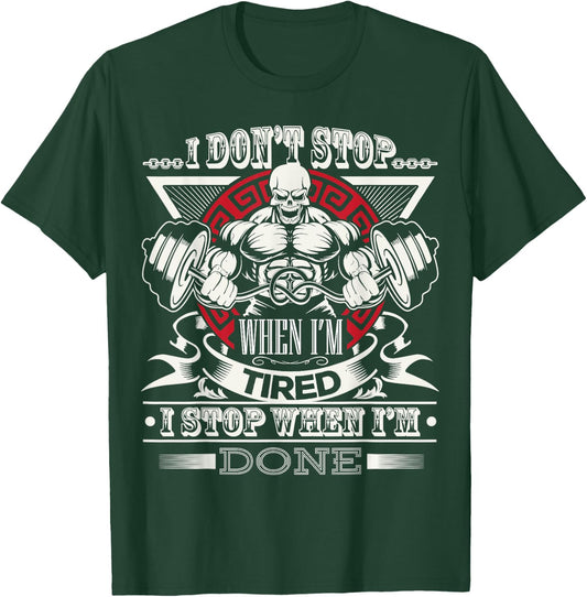 Fitness Motivational Gym Workout Bodybuilding Bodybuilder T-Shirt - T-Shirt | Forest