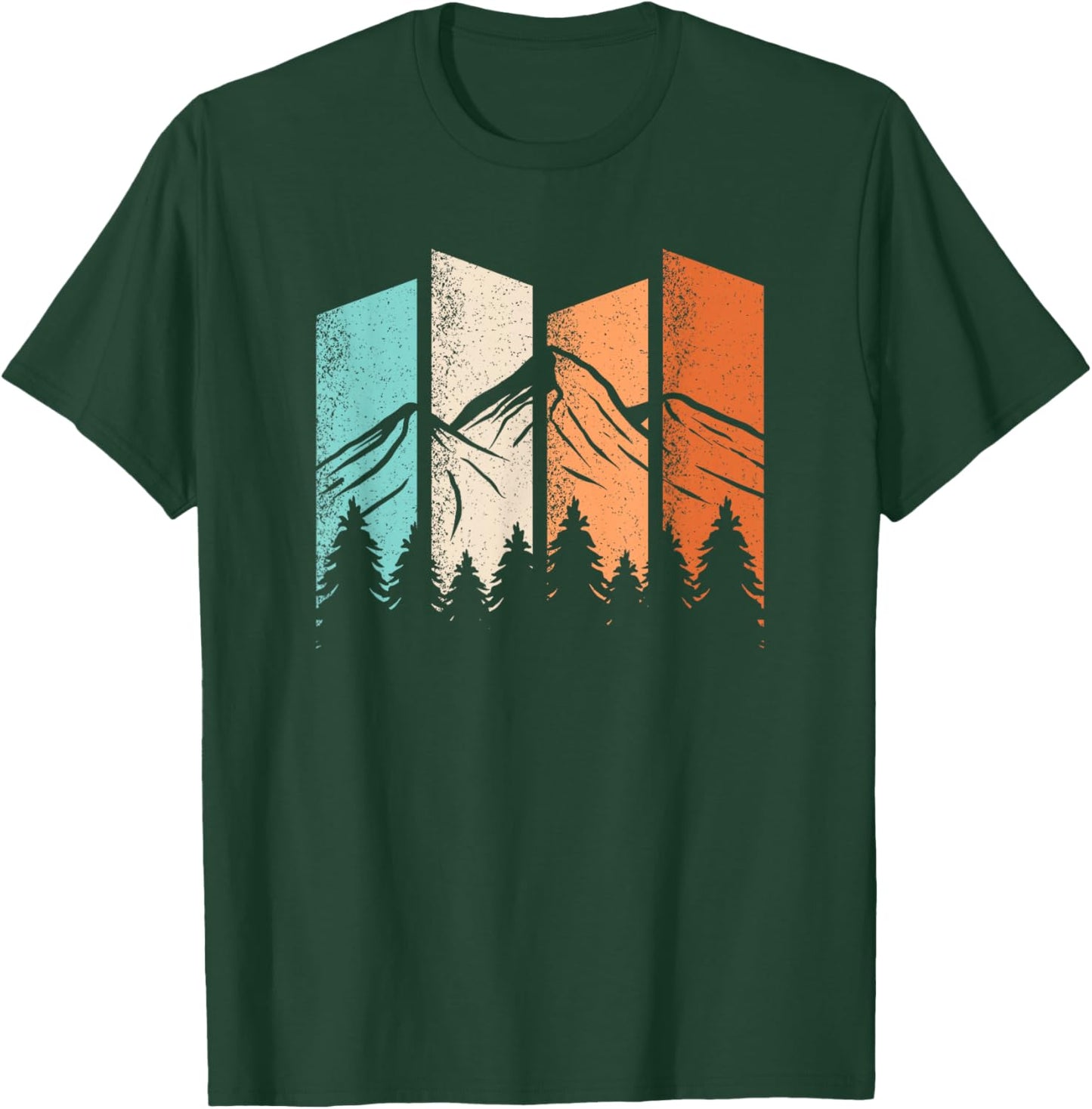 Retro Gebirge Wandern Landschaft Natur Outdoor Bergsteiger T-Shirt - T-Shirt | Forest