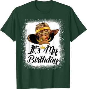 African American Woman It's My Birthday Black Queen T-Shirt - T-Shirt | Forest