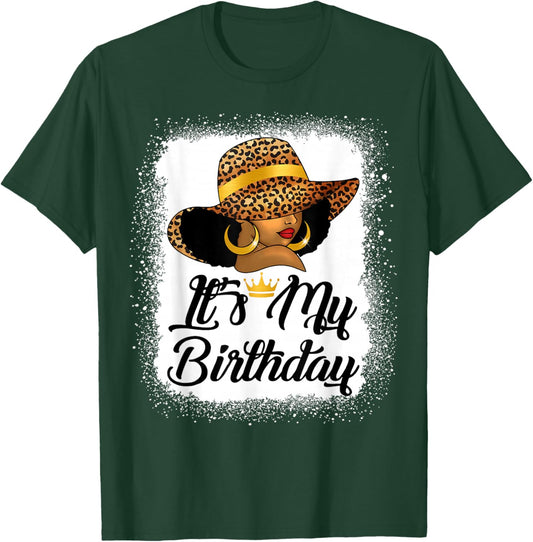 African American Woman It's My Birthday Black Queen T-Shirt - T-Shirt | Forest