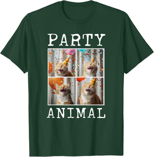 Cat Lover Animal Themed Happy Cat Birthday , Small, Black T-Shirt - T-Shirt | Forest