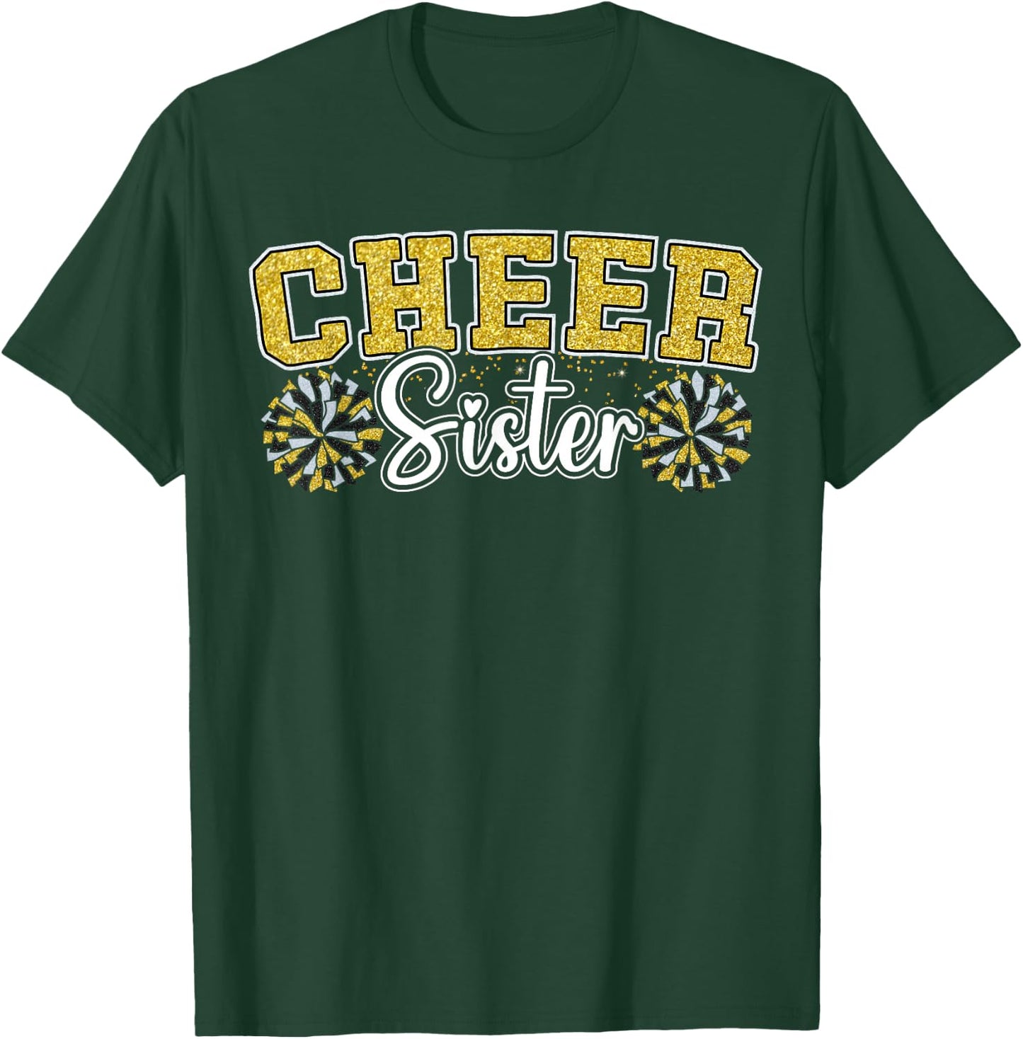 Cheer Sister My Favorite Cheerleader Calls Me Sisters Yellow T-Shirt - T-Shirt | Forest