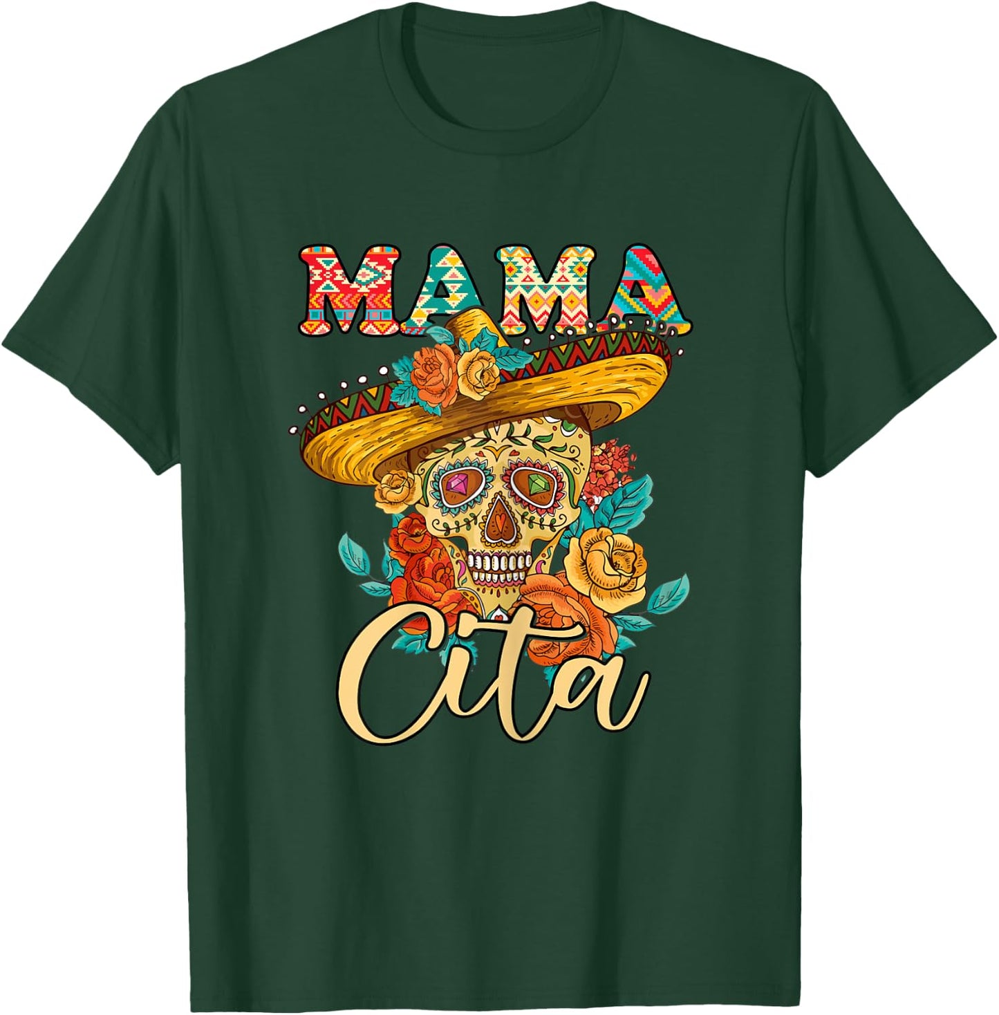 Dia De Los Muertos Mamacita Sugar Skull Day of Dead Mexican T-Shirt - T-Shirt | Forest