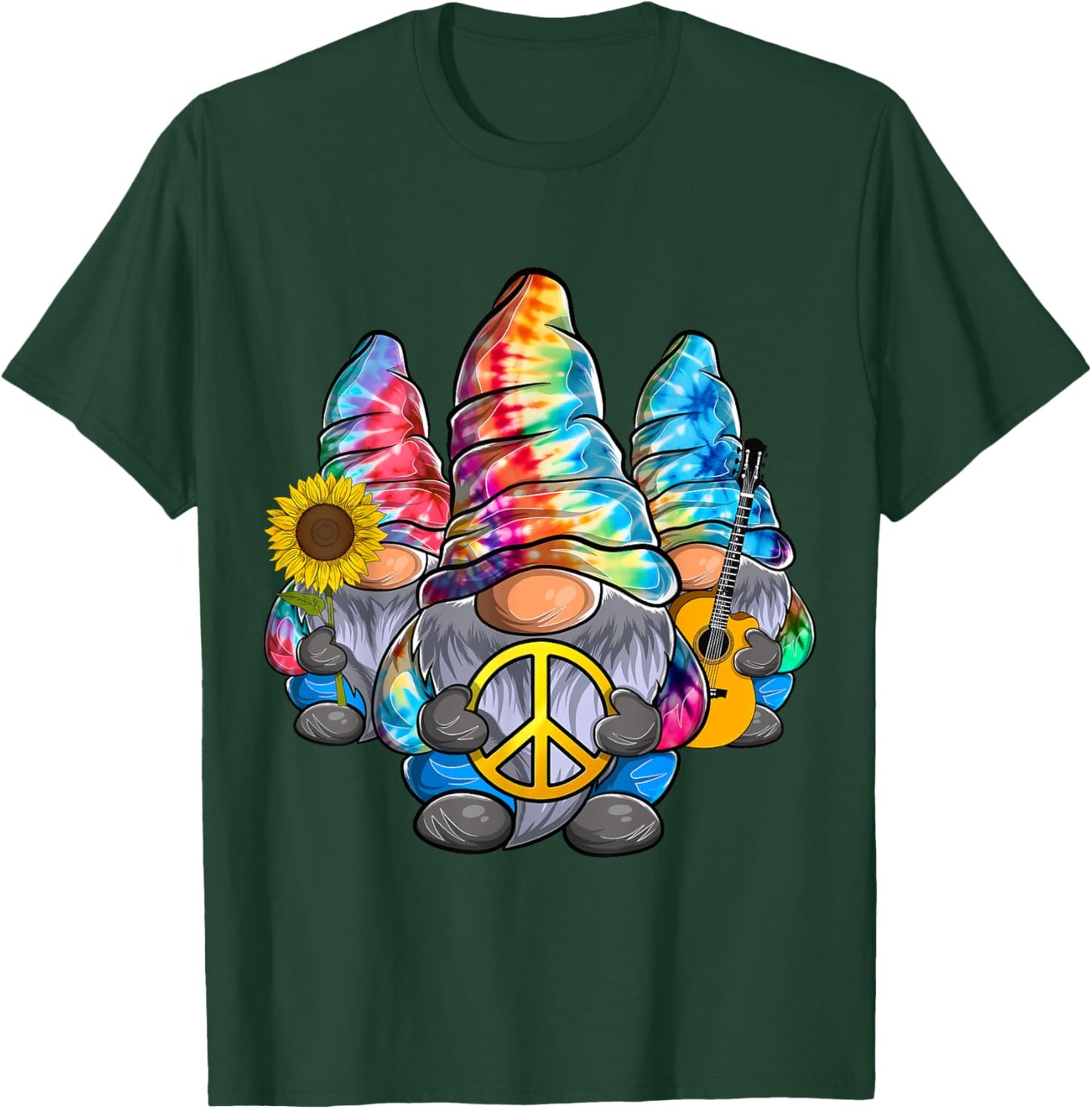 Three Hippie Gnomes Tie Dye funny design Women T-Shirt - T-Shirt | Forest