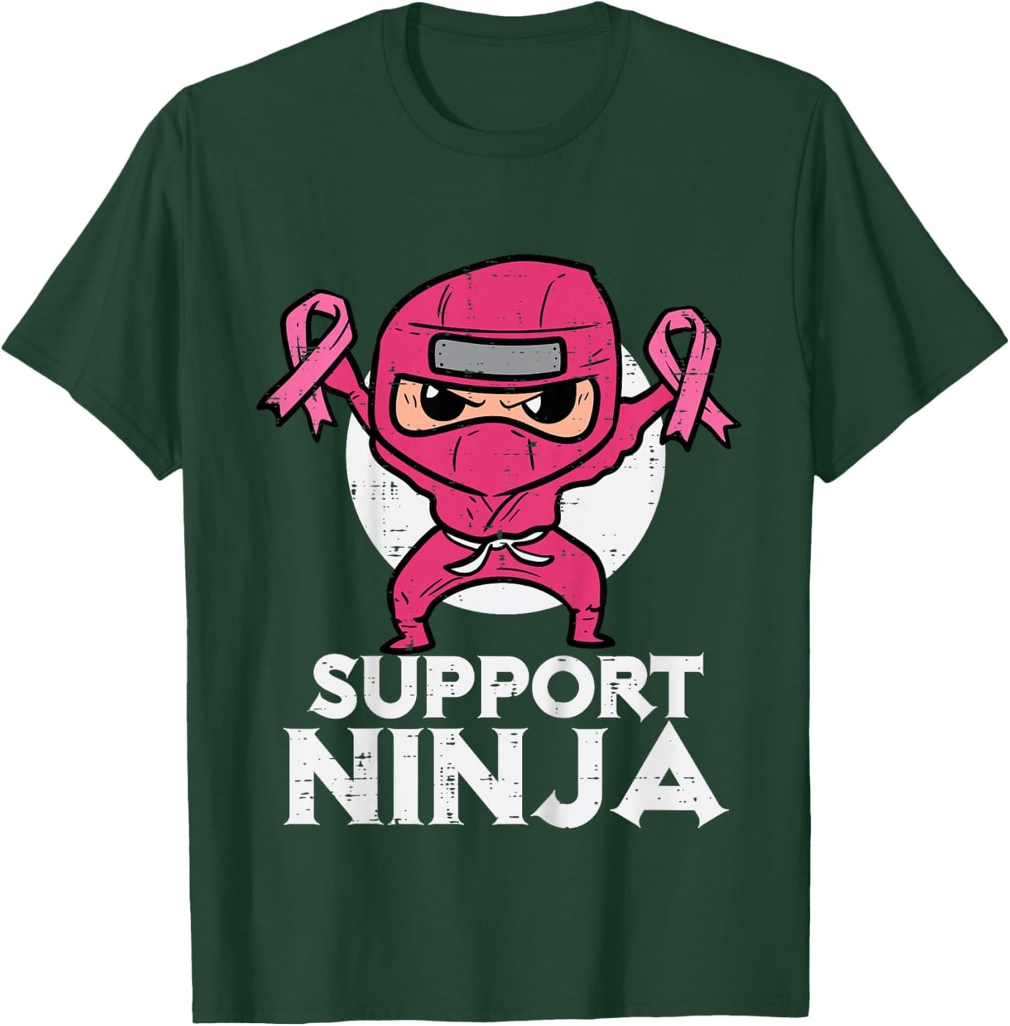 Kids Support Ninja Pink Cute Breast Cancer Awareness Toddler Boys T-Shirt - T-Shirt | Forest