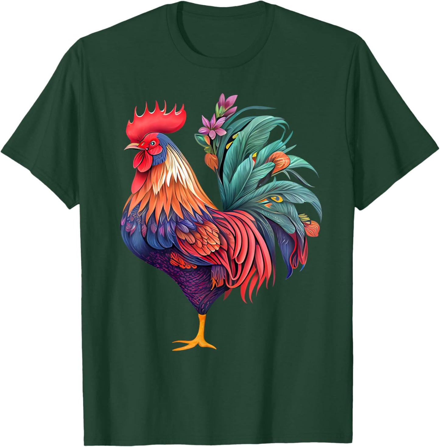 Funny Chicken Men Women Rooster Chicken Lovers T-Shirt - T-Shirt | Forest