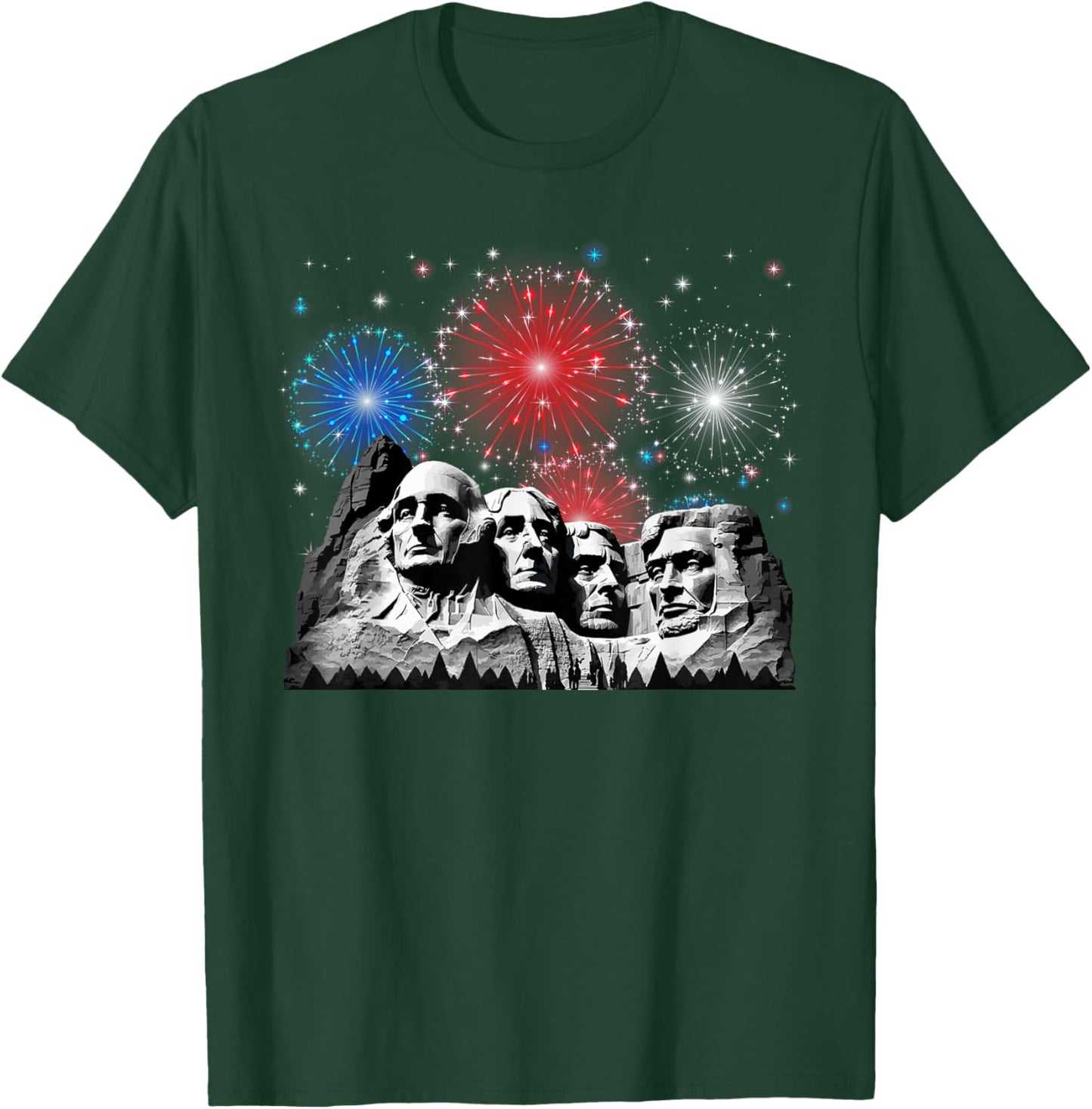 Mount Rushmore Fireworks 4th Of July USA Independence Day Kids Men T-Shirt - T-Shirt | Forest