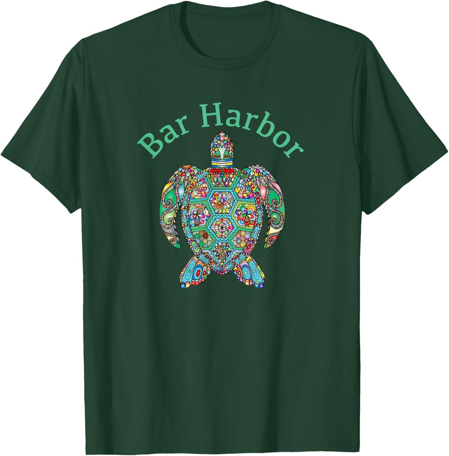 Bar Harbor Tribal Turtle Gift T-Shirt - T-Shirt | Forest
