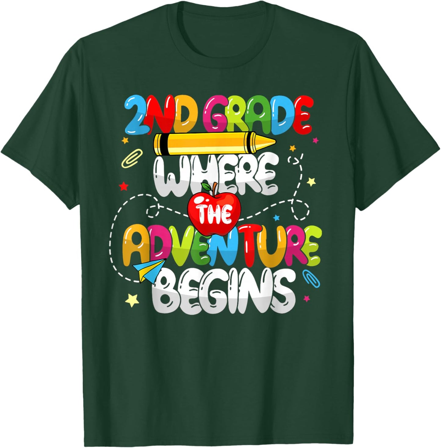 2nd Grade Where The Adventure Begins Back To School Teacher T-Shirt - T-Shirt | Forest