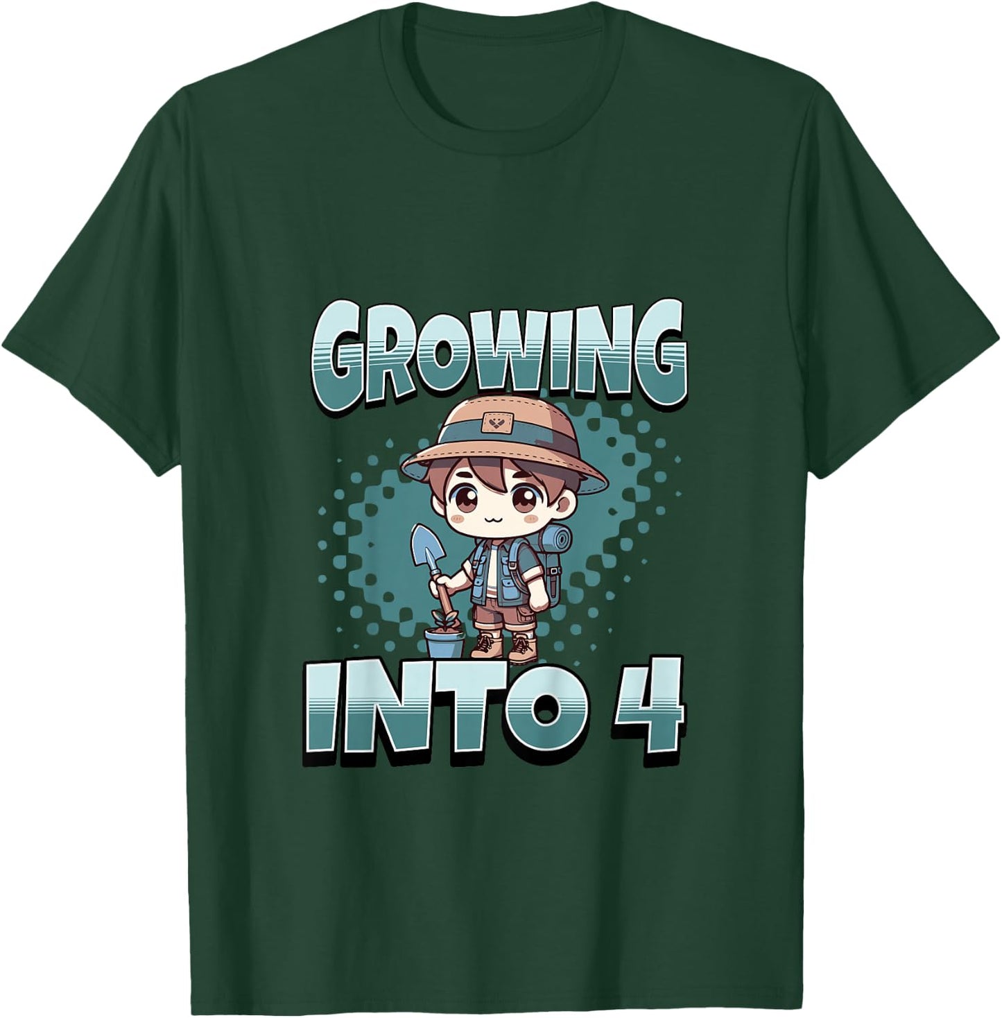 Gardening Growing Into 4 Year Old 4th Birthday Boy T-Shirt - T-Shirt | Forest