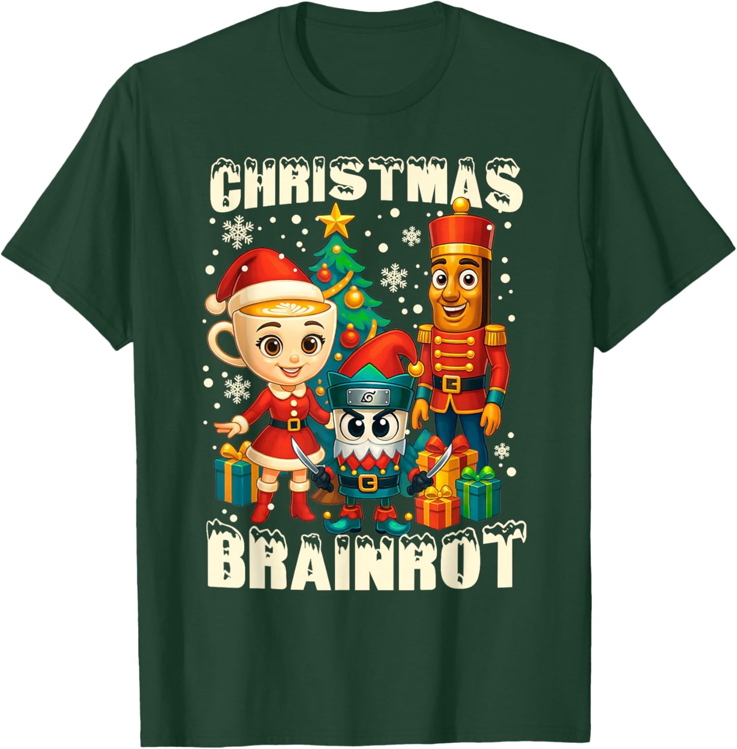 Funny Christmas Italian Brain Rot Italian Brainrot Boy Kids T-Shirt - T-Shirt | Forest