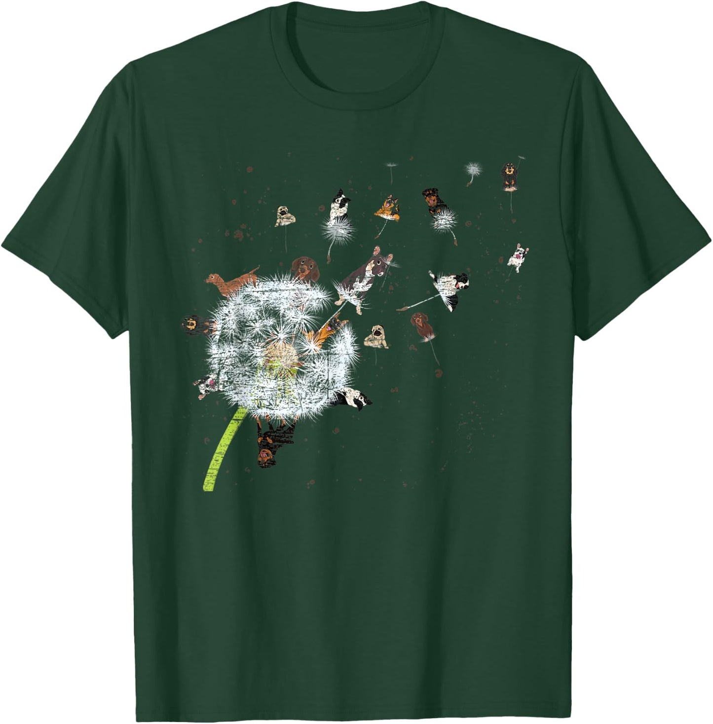 Puppy Dandelion Dog Lover Dog Owner Flower Animal Dog Women Kids T-Shirt - T-Shirt | Forest