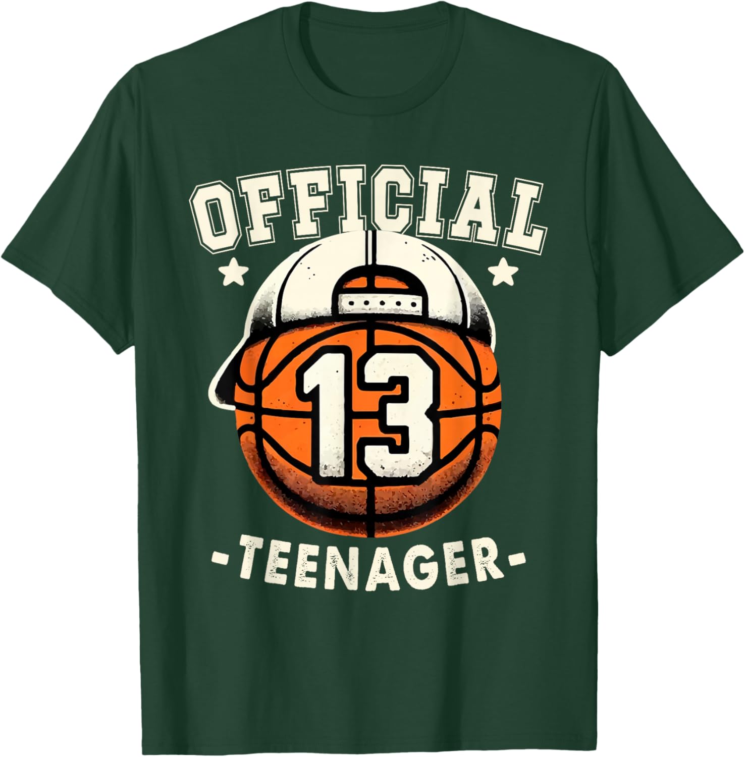 Official Teenager 13th Birthday 13 Year Boy Basketball Bday T-Shirt - T-Shirt | Forest