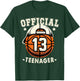 Official Teenager 13th Birthday 13 Year Boy Basketball Bday T-Shirt - T-Shirt | Forest