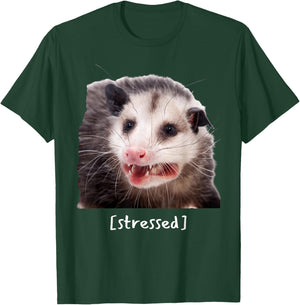Opossum Stressed Funny Street Cat Meme Men Women T-Shirt - T-Shirt | Forest