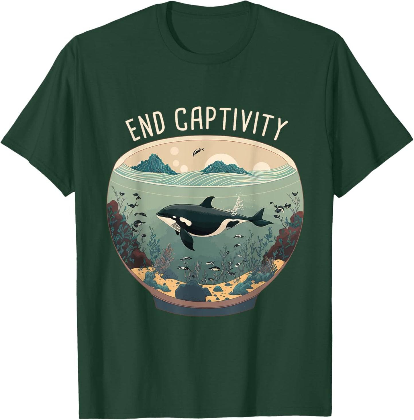 Orca End Captivity Free The Orcas Marine Protection Activist T-Shirt - T-Shirt | Forest