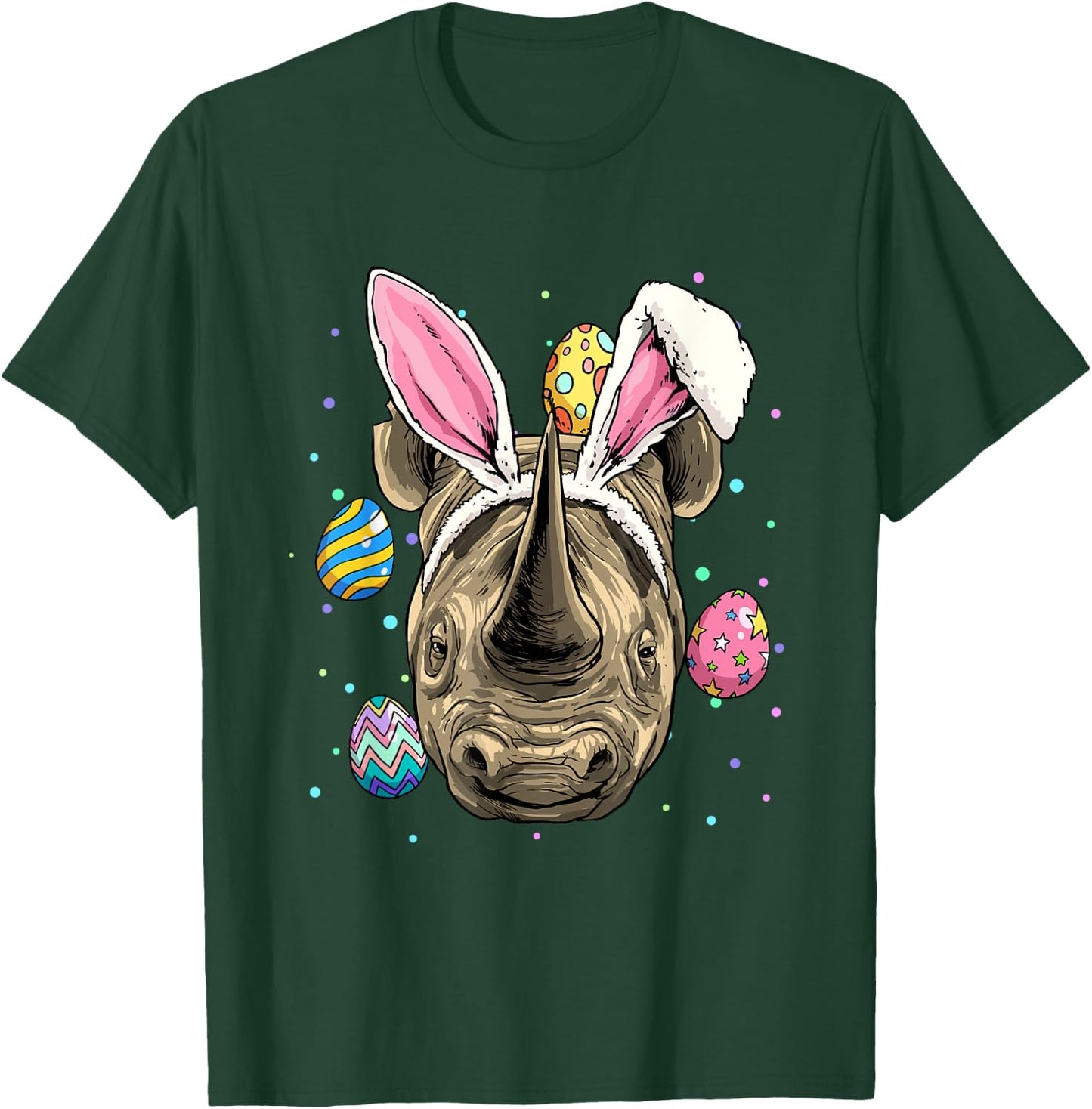 Easter Bunny Rhinoceros Chubby Unicorn Egg Hunts Rhino Lover T-Shirt - T-Shirt | Forest