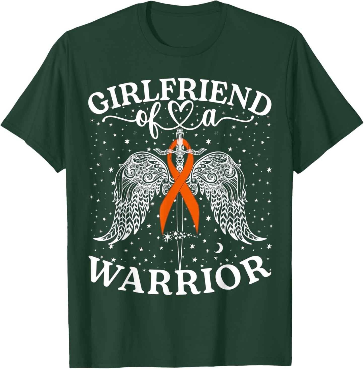 Girlfriend Of A Warrior Kidney Cancer Awareness Support T-Shirt - T-Shirt | Forest