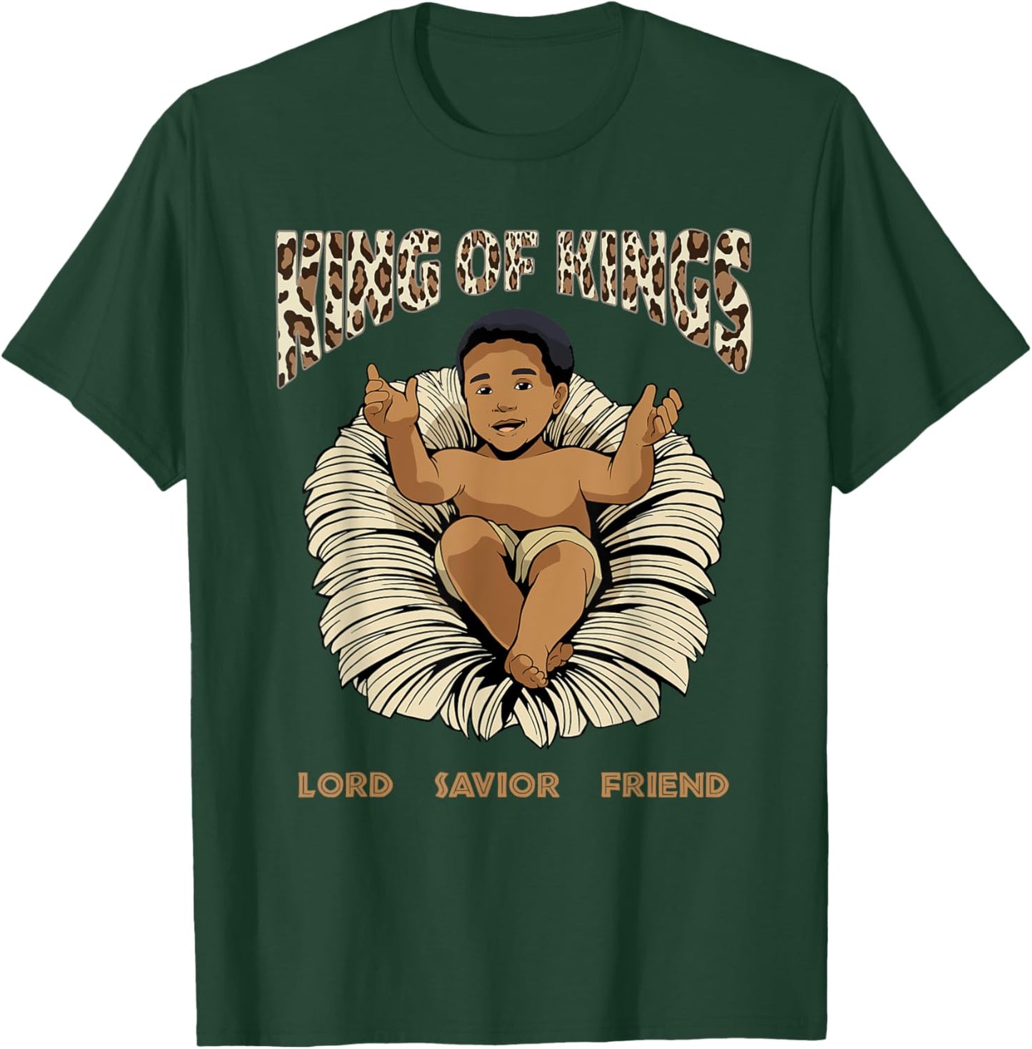 African American Christmas Black Baby Jesus King Nativity T-Shirt - T-Shirt | Forest