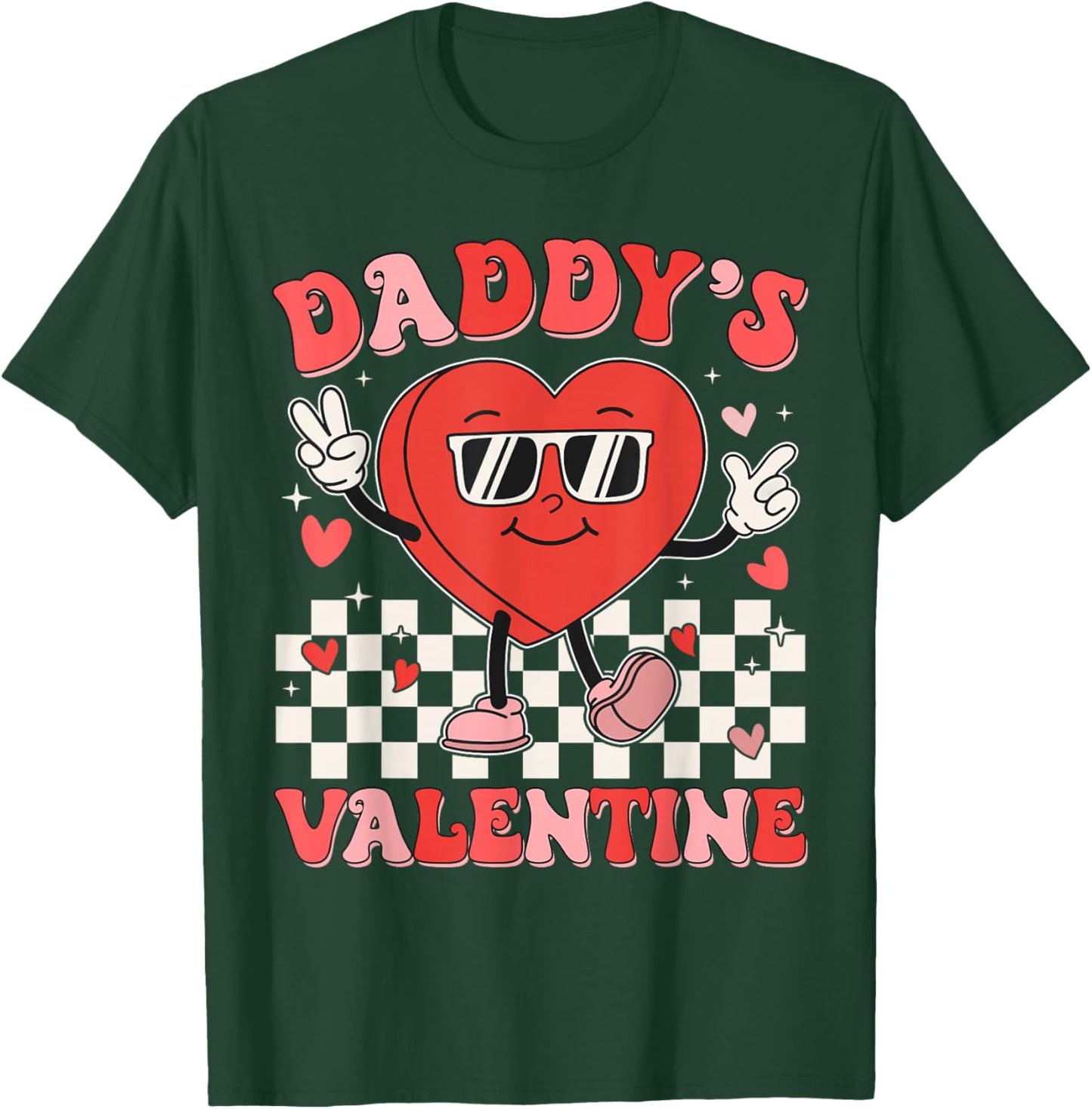 Daddy Is My Valentines Day Kid Girl Toddler Valentine's Day T-Shirt - T-Shirt | Forest