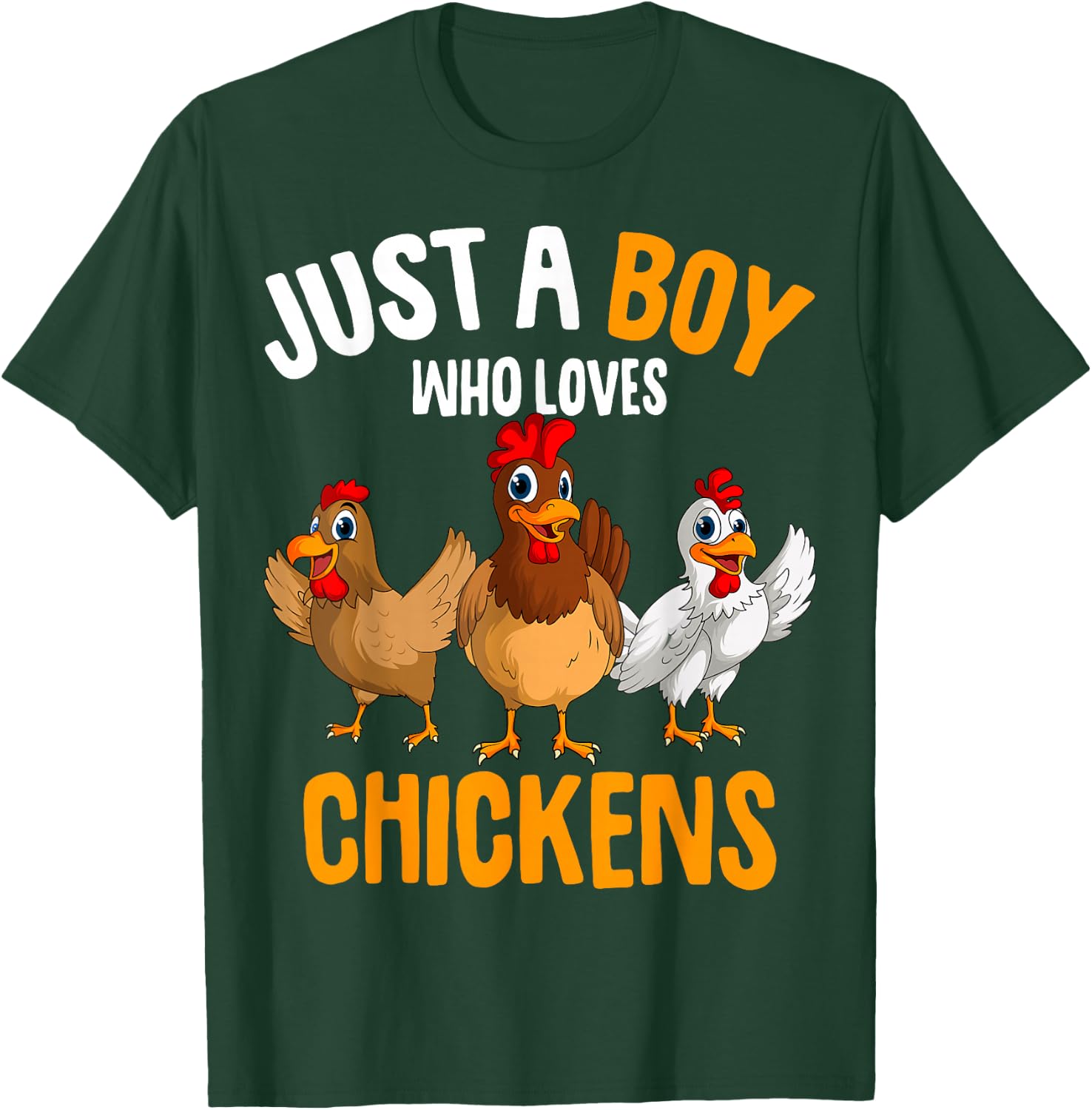 Just a Boy who loves Chickens Kids Boys Chicken T-Shirt - T-Shirt | Forest