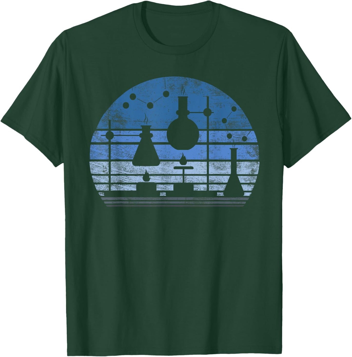 Chemist Scientist Gift Funny Retro Test Tube Flask Chemistry T-Shirt - T-Shirt | Forest