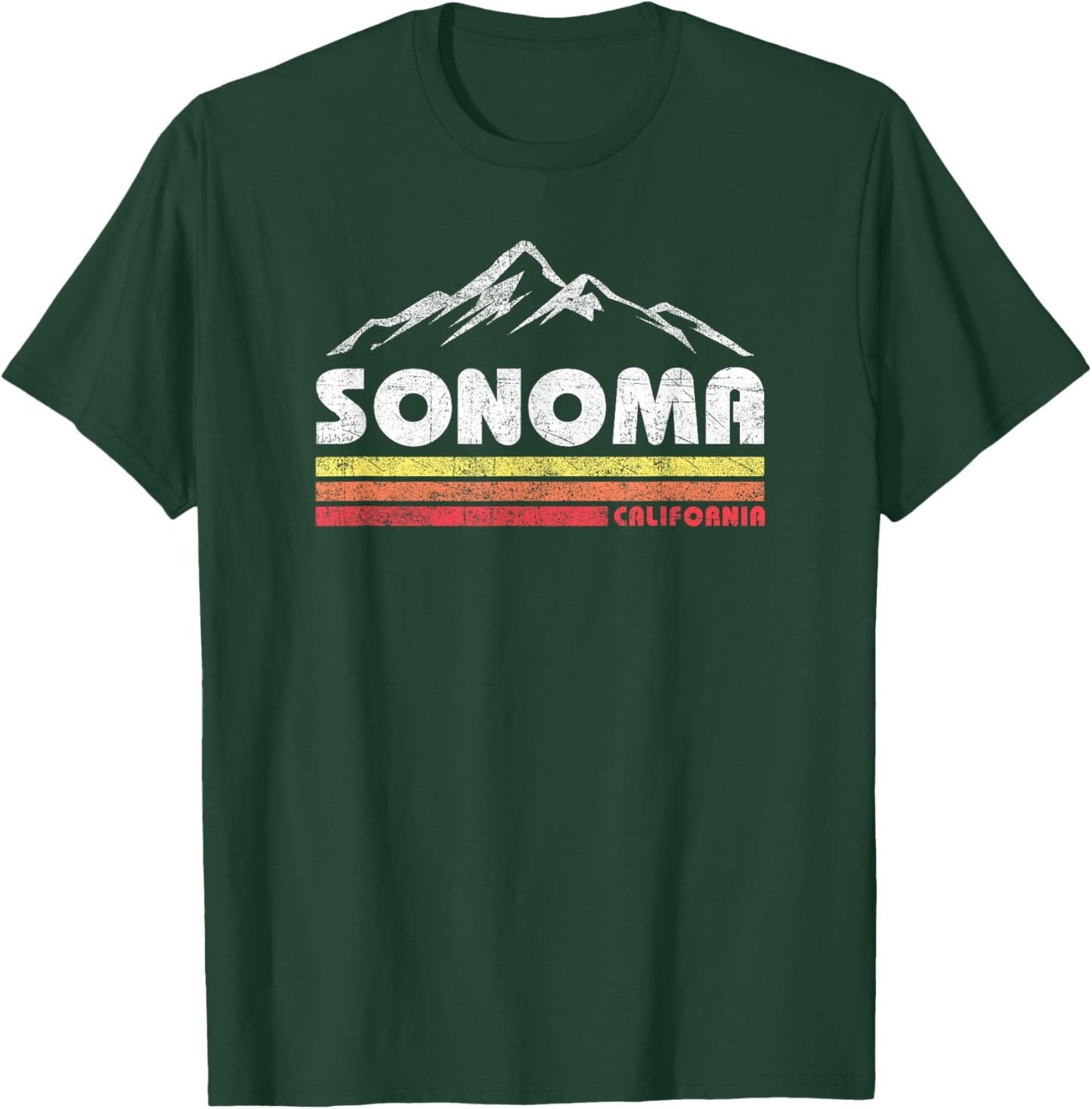 Vintage Sonoma California Souvenir Retro Mountain T-Shirt - T-Shirt | Forest