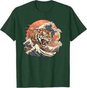 Asian inspired vintage style 80s retro Japanese Tiger T-Shirt - T-Shirt | Forest