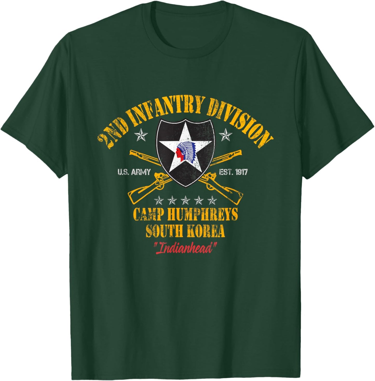 2nd Infantry Division Camp Humphreys South Korea Veteran T-Shirt - T-Shirt | Forest