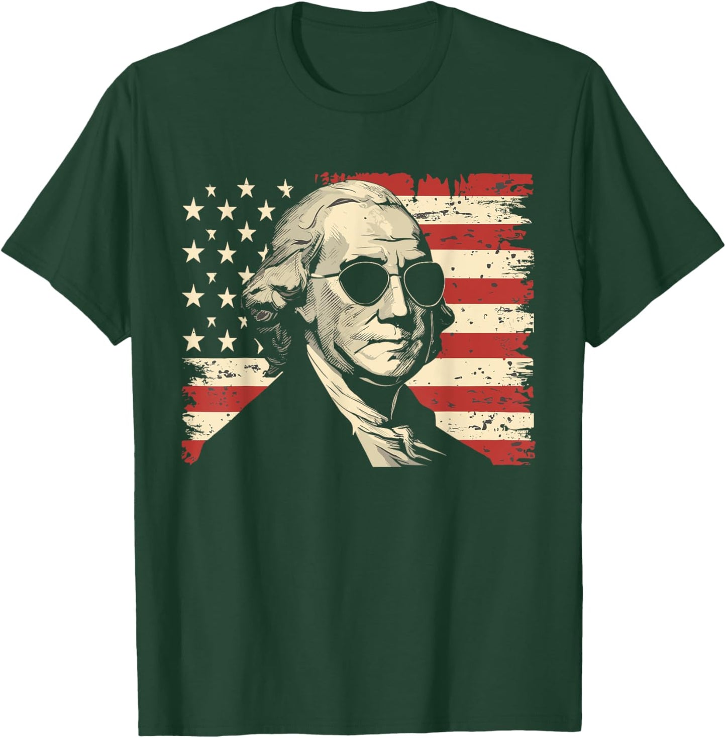 George Washington With Sunglasses | George Washington T-Shirt - T-Shirt | Forest