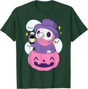 Pastel Goth Plague Doctor Shirt Pumpkin Halloween Occult T-Shirt - T-Shirt | Forest