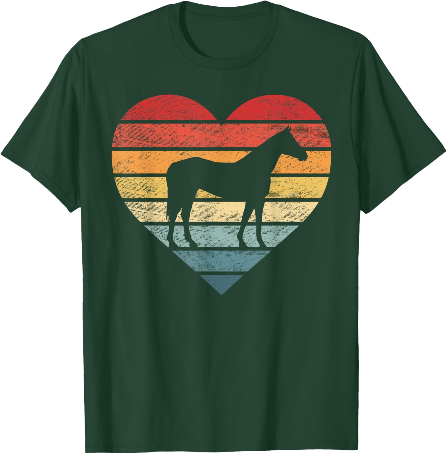 Horse Lover Gifts Horseback Riding Equestrian Retro Vintage T-Shirt - T-Shirt | Forest