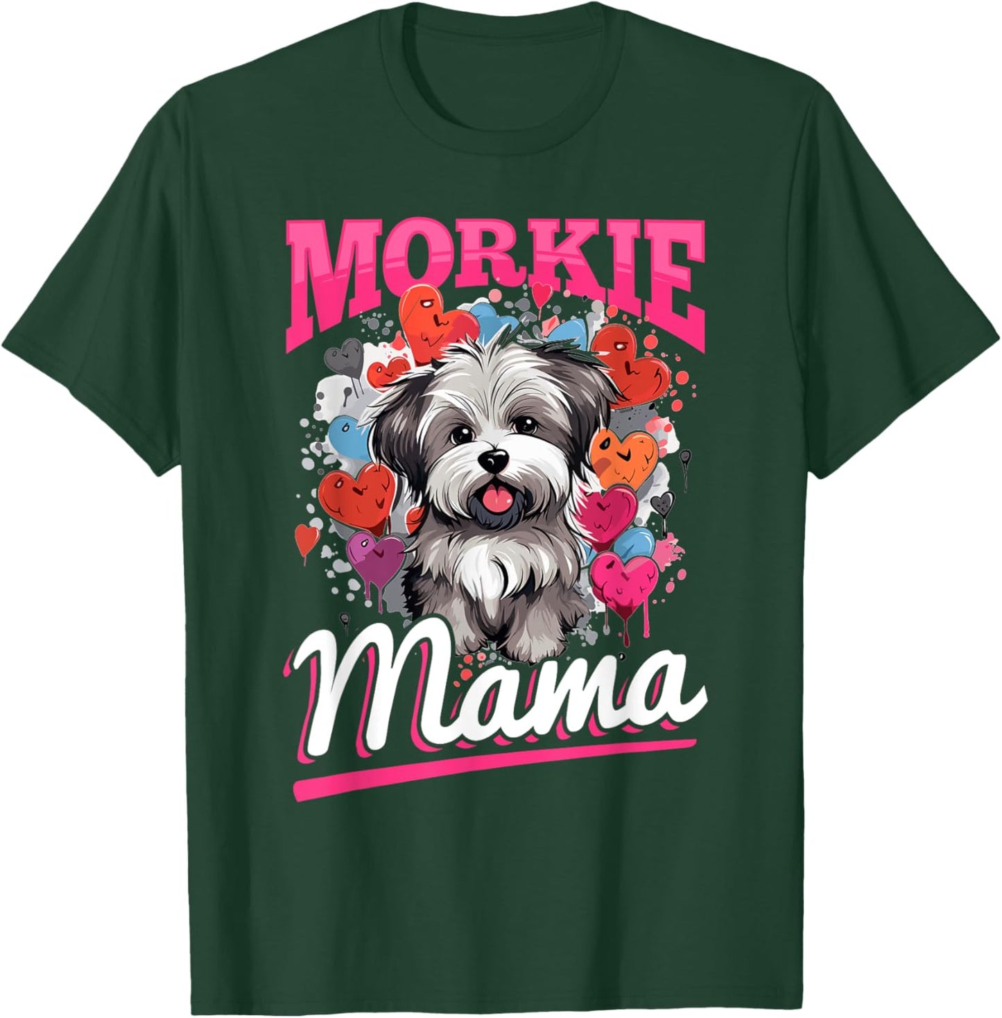 Morkie Dog Breed Pet Morkie Mama Women Girls Kids T-Shirt - T-Shirt | Forest