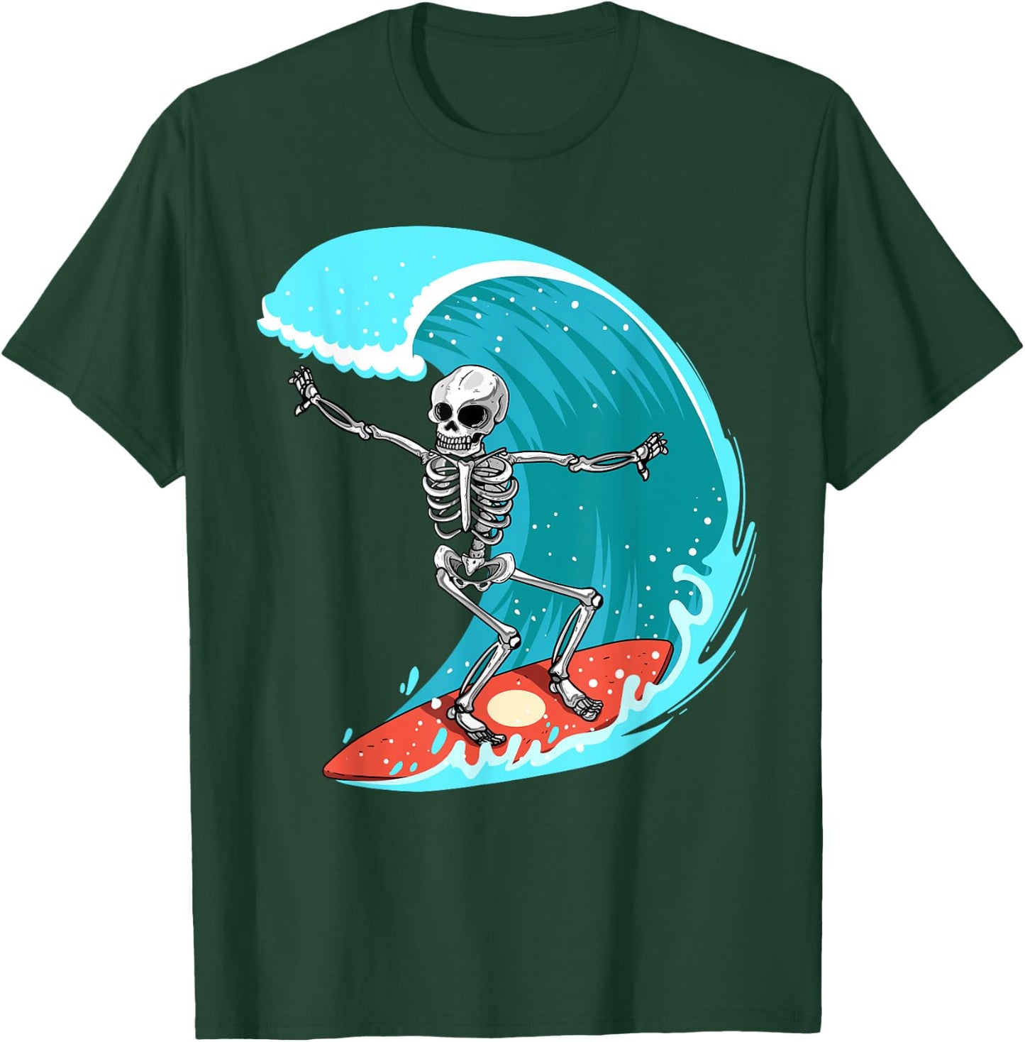 Skeleton Surfer Halloween Funny Wave Surfing Surf Costume T-Shirt - T-Shirt | Forest