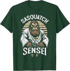 Karate Warrior Legend Sasquatch Sensei Bigfoot Martial Arts T-Shirt - T-Shirt | Forest