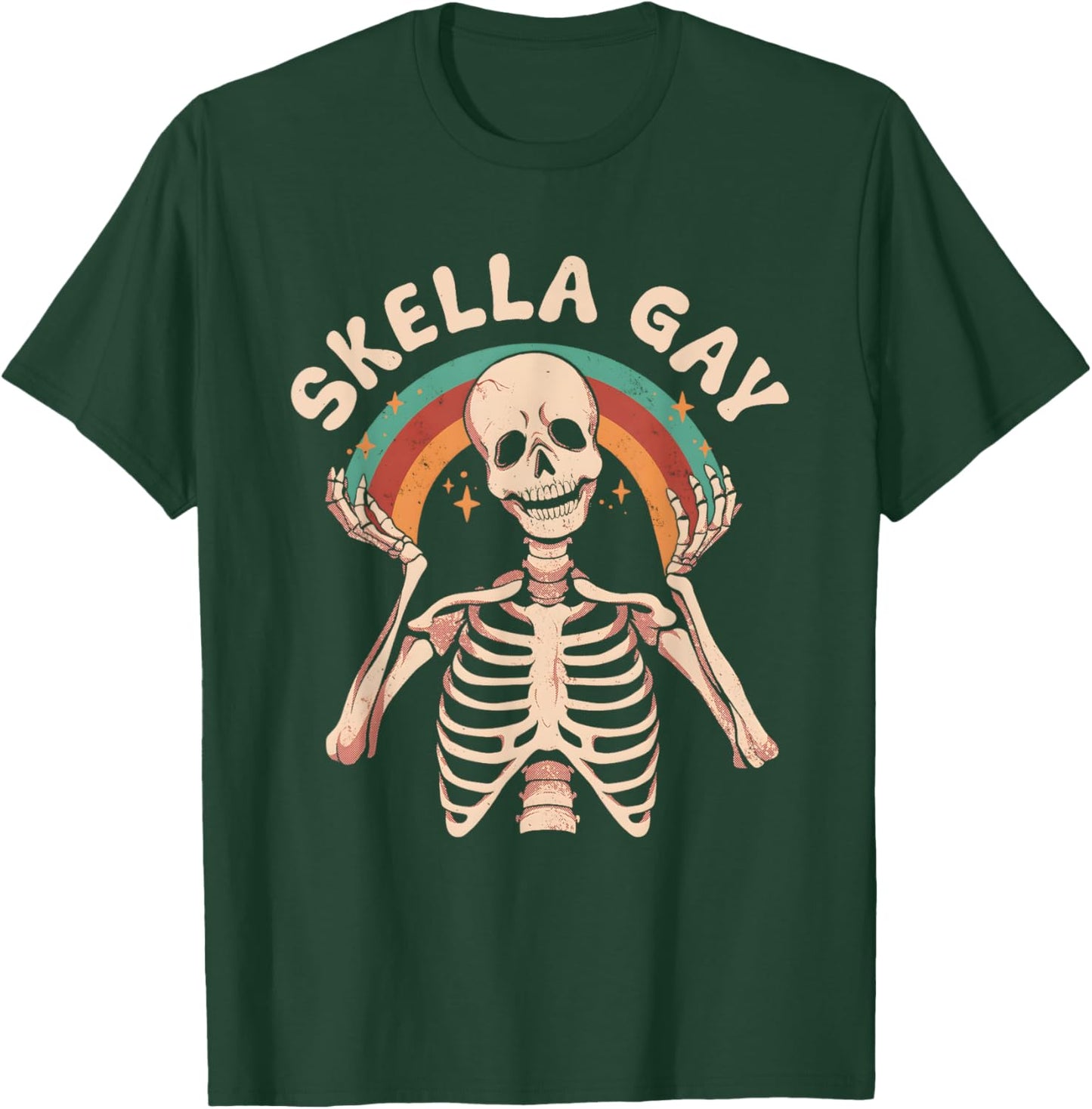 Skeleton Skella Gay Rainbow T-Shirt - T-Shirt | Forest