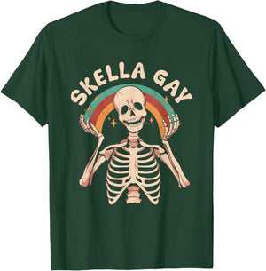 Skeleton Skella Gay Rainbow T-Shirt - T-Shirt | Forest