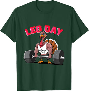 Its Leg Day Funny Turkey Exercise Thanksgiving Men Women kid T-Shirt - T-Shirt | Forest