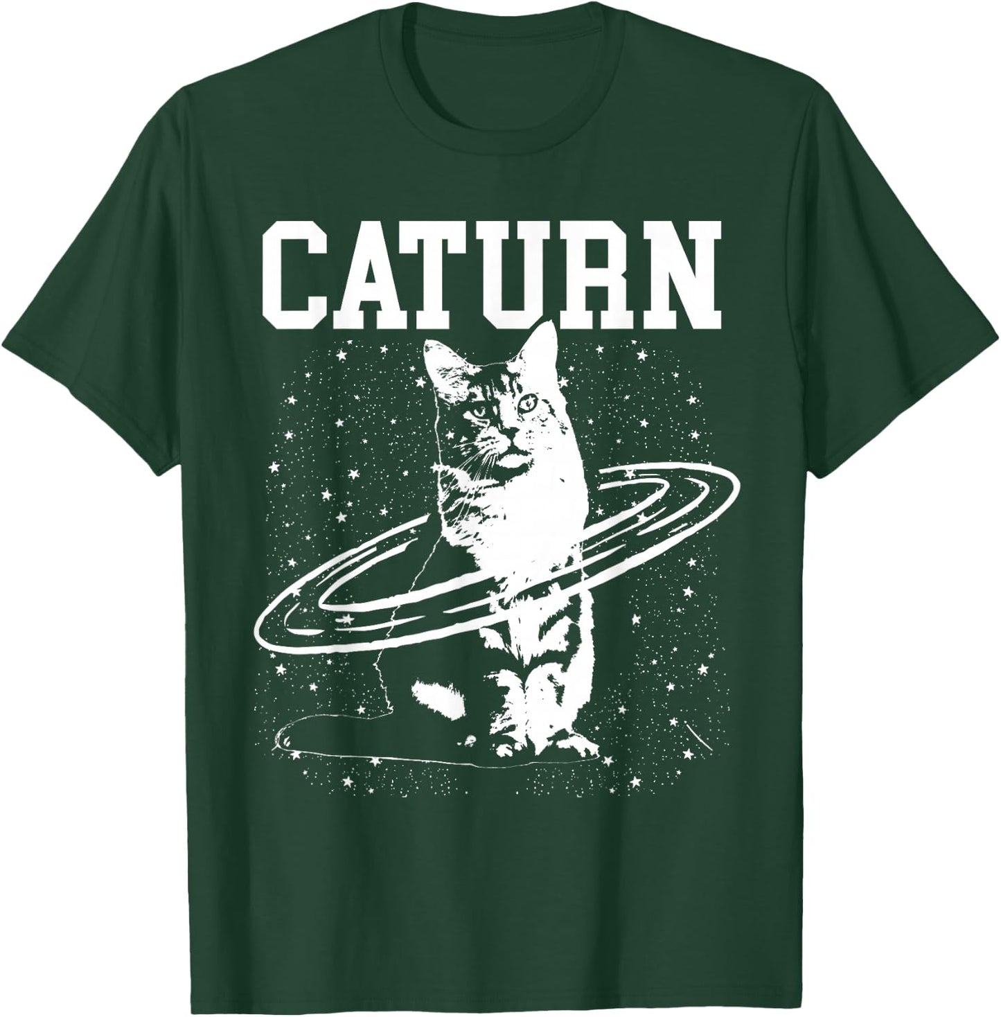 Caturn Saturn Space Cat T-Shirt - T-Shirt | Forest