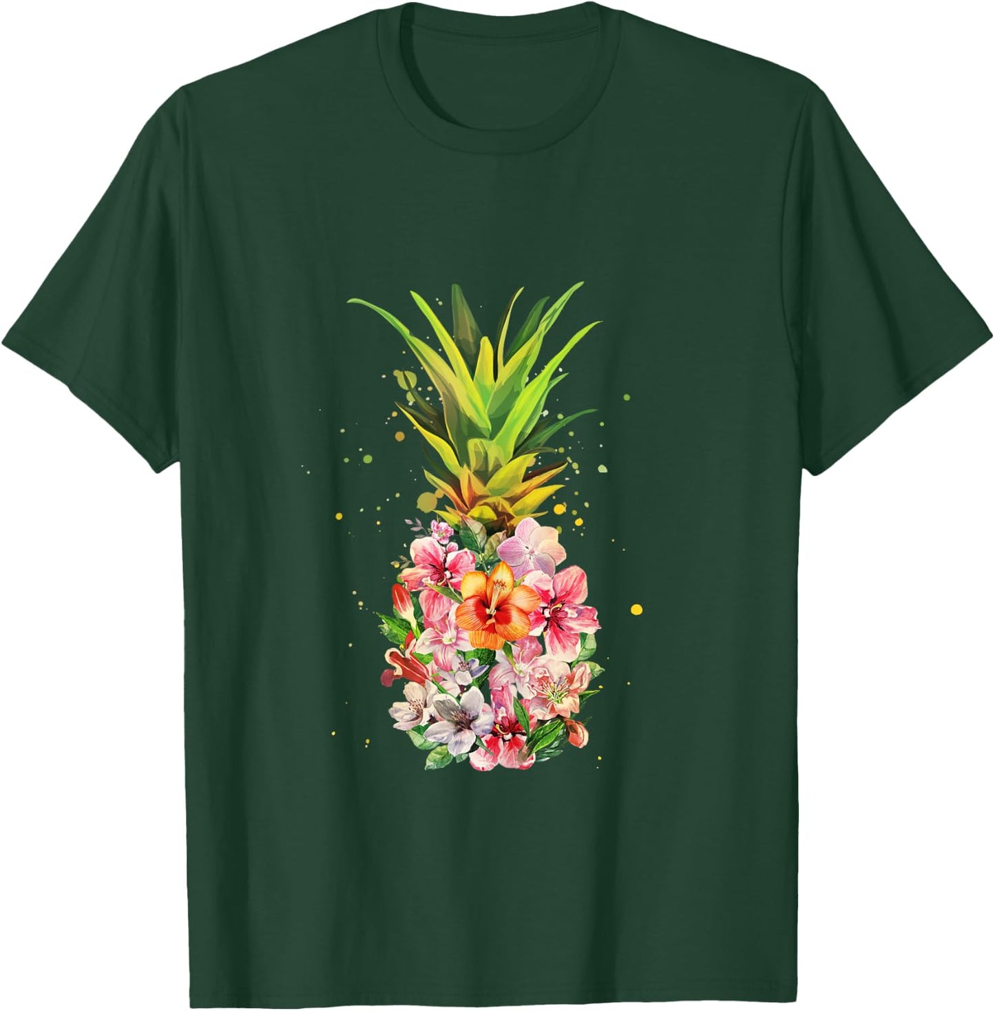 Pineapple Aloha Beaches Hawaiian Flowers Hawaii Summer Gifts T-Shirt - T-Shirt | Forest