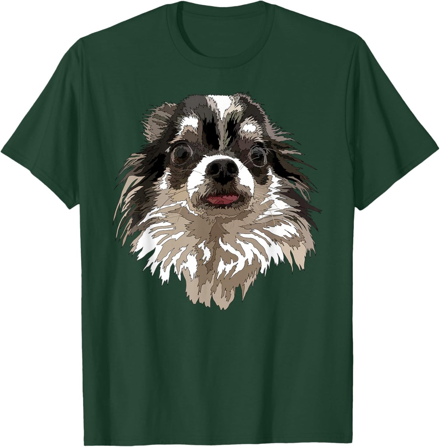 Raf THE ARTIST Designs Funny Chihuahua Long Hair Chiwawa Gift Chihuahua Lovers, -Adults, Girls, Black, Short Sleeve, Small T-Shirt - T-Shirt | Forest